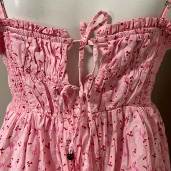 Free People Gabby Mini Dress Pink Floral Print A Line Pockets Sz M NEW - Picture 11 of 15